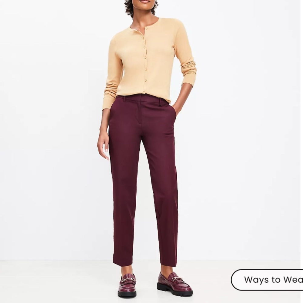Ann Taylor LOFT Petite Marissa Women's Burgundy Pants